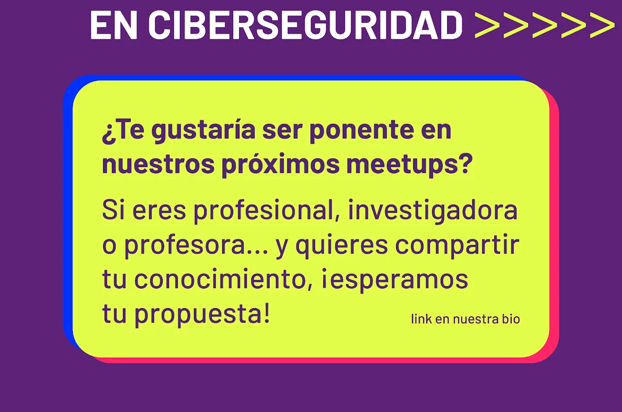 Cartel de la convocatoria: «¿Te gustaría ser ponente en nuestros próximos meetups?»