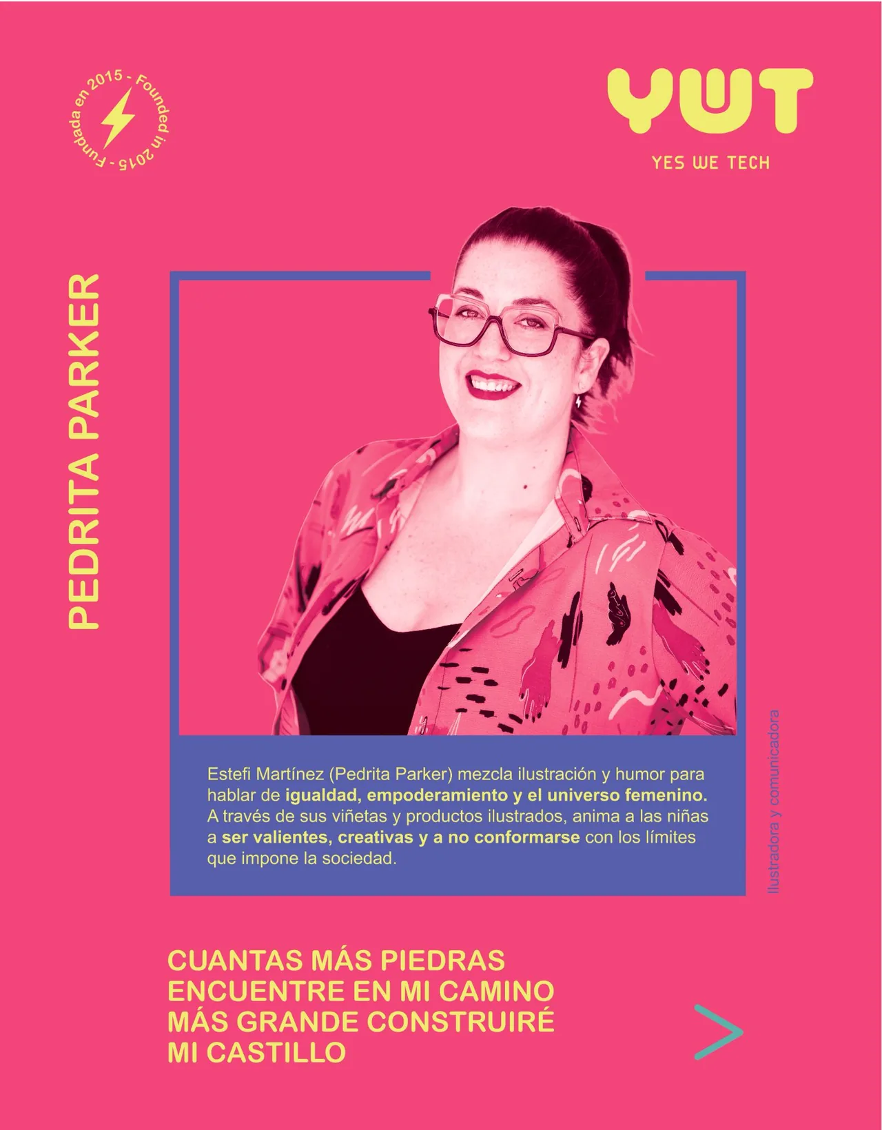 Cartel de la exposición: Estefi Martínez (Pedrita Parker), ilustradora y comunicadora
