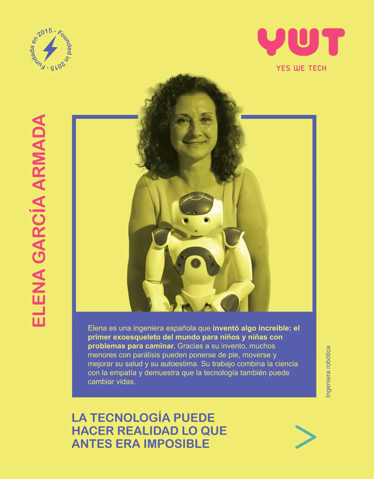 Cartel de la exposición: Elena García Armada, ingeniera robótica