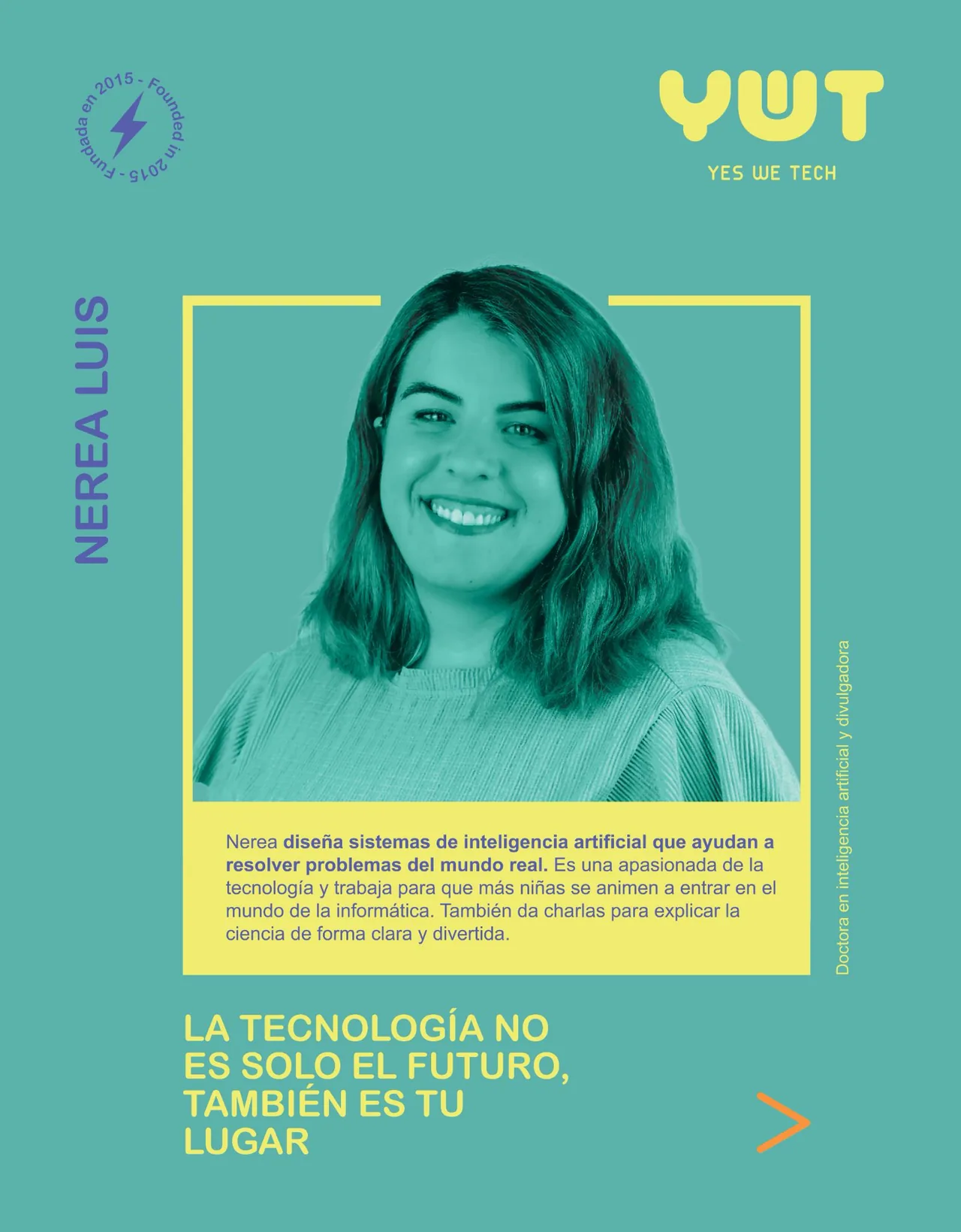 Cartel de la exposición: Nerea Luis, doctora en inteligencia artificial y divulgadora