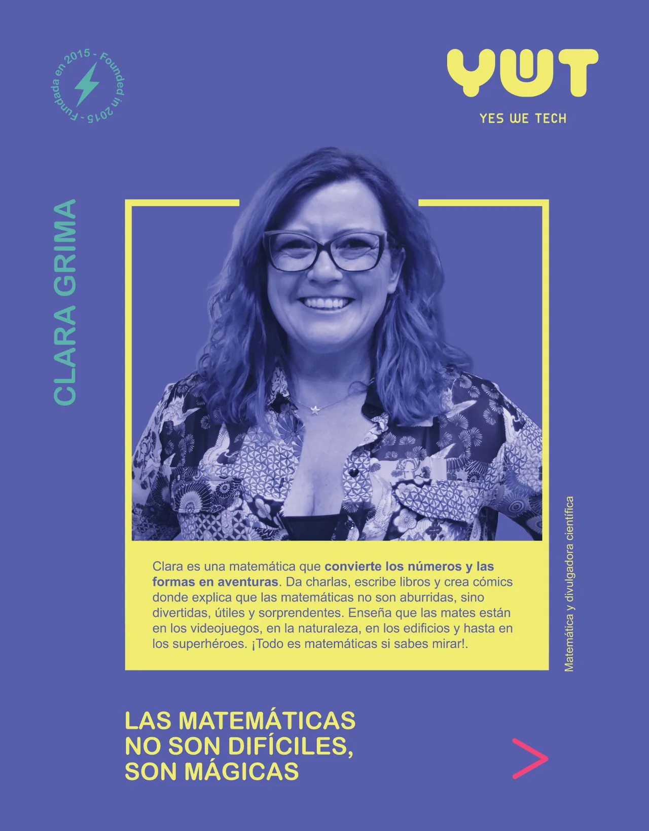 Cartel de la exposición: Clara Grima, matemática y divulgadora científica