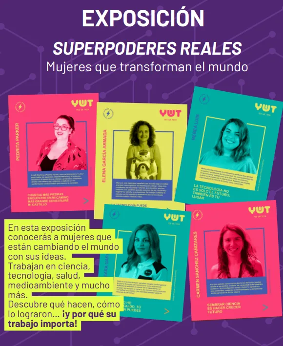 Cartel de la exposición Superpoderes Reales: Mujeres que transforman el mundo